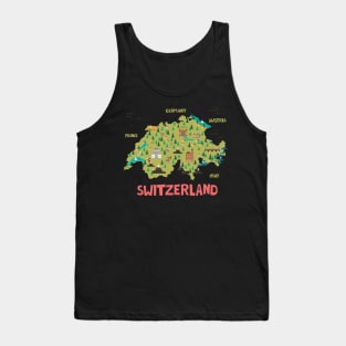 Switzerland Ilustrated Map Tank Top